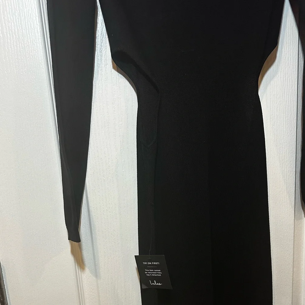 Lulu's Black Long Sleeve Sheath Dress with Cutout Details - Picture 14 of 16